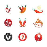 Chili und Hot Icon Food Season Design Logo Vektor