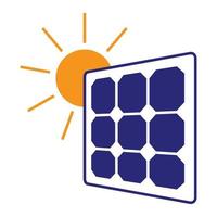 flaches Vektorsymbol Sonnenkollektoren für erneuerbare Energien für Apps oder Websites vektor