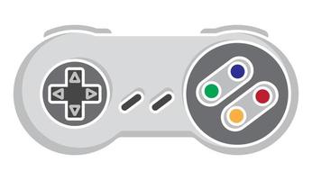 Retro-Videospiel-Controller oder klassisches Joystick-Flachvektor-Farbsymbol für Apps oder Website vektor