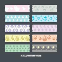 flache Washi-Tape-Sammlung zum Thema Halloween vektor