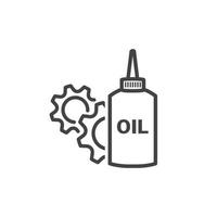 vektor olja flaska ikon, motor olja översikt design