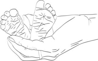 bebis fötter, illustration, vektor på vit bakgrund.