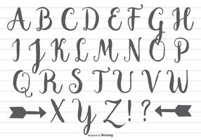 Handgezeichnetes kalligraphisches Alphabet