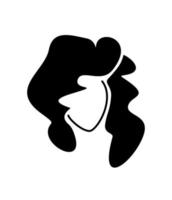 Frau Gesicht Avatar. Silhouettenporträt. Schönheitssalon-Symbol. einfache flache vektorillustration. Frisur Mädchen, Stil vektor