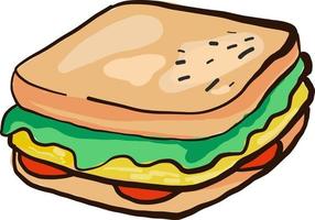 quadratisches Sandwich, Illustration, Vektor auf weißem Hintergrund