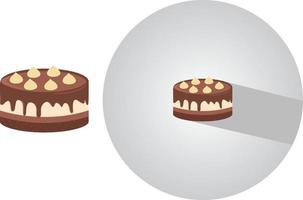 Schokoladenkuchen, Illustration, Vektor auf weißem Hintergrund.