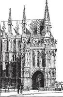 kathedrale von lincoln, domkirche, vintage gravur. vektor