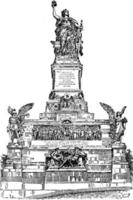 das deutsche nationaldenkmal, vintage illustration. vektor