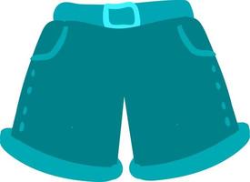 Flache blaue Shorts, Illustration, Vektor auf weißem Hintergrund.