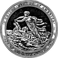 lebensrettende Medaille, Vintage-Illustration. vektor