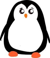 trauriger kleiner Pinguin, Illustration, Vektor auf weißem Hintergrund.