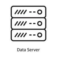 data server vektor översikt ikon design illustration. moln datoranvändning symbol på vit bakgrund eps 10 fil