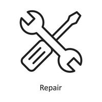 reparera vektor översikt ikon design illustration. moln datoranvändning symbol på vit bakgrund eps 10 fil