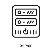 Server-Vektor-Gliederung-Icon-Design-Illustration. cloud computing-symbol auf weißem hintergrund eps 10-datei vektor