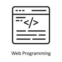 Web-Programmierung-Vektor-Gliederung-Icon-Design-Illustration. cloud computing-symbol auf weißem hintergrund eps 10-datei vektor
