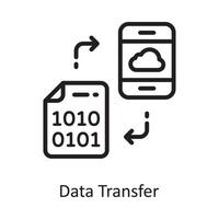 data överföra vektor översikt ikon design illustration. moln datoranvändning symbol på vit bakgrund eps 10 fil