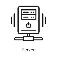 server vektor översikt ikon design illustration. moln datoranvändning symbol på vit bakgrund eps 10 fil