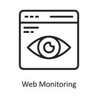 webb övervakning vektor översikt ikon design illustration. moln datoranvändning symbol på vit bakgrund eps 10 fil