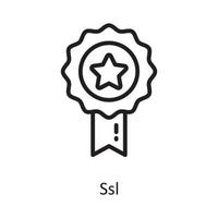 ssl vektor översikt ikon design illustration. moln datoranvändning symbol på vit bakgrund eps 10 fil