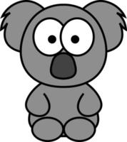 Grauer Koala, Illustration, auf weißem Hintergrund. vektor