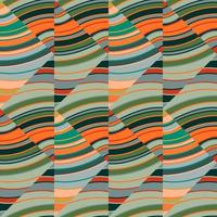 Wellenmosaik nahtlose Muster. Tapete mit dekorativen Linien. hand gezeichnete lineare geometrische endlose verzierung. vektor