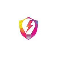 kreativer Glühbirnen-Donner-Logo-Design-Vektor. schnelle Birnen-Logo-Vorlage. Symbol-Symbol. donner glühbirne lampe logo vorlage illustration design vektor