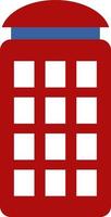 röd telefon bås, ikon illustration, vektor på vit bakgrund