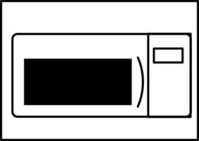weiße Mikrowelle, Symbolabbildung, Vektor auf weißem Hintergrund