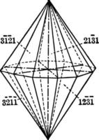 Dihexagonale Pyramide Vintage Illustration. vektor