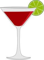 roter Cocktail, Illustration, Vektor auf weißem Hintergrund.
