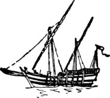 små fartyg, årgång illustration. vektor