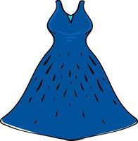 blå klänning, illustration, vektor på vit bakgrund