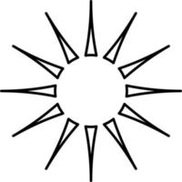 flera olika Sol strålar, illustration, vektor på vit bakgrund.