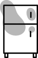 svart kylskåp, illustration, på en vit bakgrund. vektor