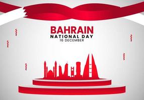 bahrain flagga bakgrund med podium 3d vektor