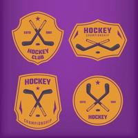 hockey emblem fyra logotyp vektor
