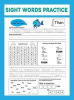 Arbeitsblatt zum Üben von Sichtwörtern vektor