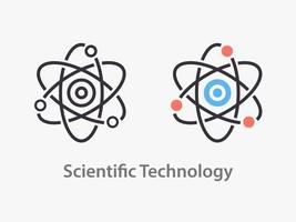 Liniensymbol für wissenschaftliche Technologie auf weißem Hintergrund. vektor