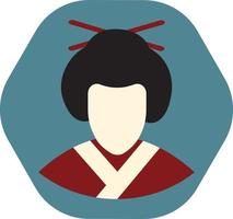 japanische Geisha, Illustration, Vektor, auf weißem Hintergrund. vektor