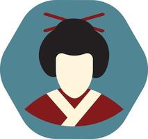 japansk geisha, illustration, vektor, på en vit bakgrund. vektor