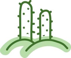 Cereus jamacaru Kaktus, Illustration, Vektor auf weißem Hintergrund.
