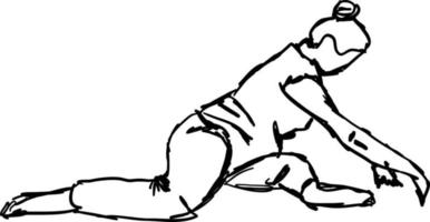 Hirsch-Yoga-Pose, Illustration, Vektor auf weißem Hintergrund.