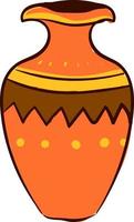 orangefarbene Vase, Illustration, Vektor auf weißem Hintergrund.