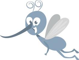 blaue Mücke, Illustration, Vektor auf weißem Hintergrund