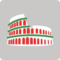 italiensk Colosseum, illustration, vektor, på en vit bakgrund. vektor