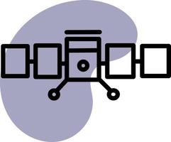 Satellitenstation, Symbolabbildung, Vektor auf weißem Hintergrund