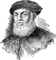 ferdinand magellan, vintage illustration vektor