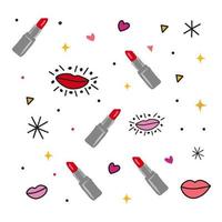 Ornament, Lippenstift, Lippen, Beauty-Accessoire, Kartendekoration, Make-up vektor