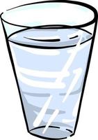 Glas Wasser, Illustration, Vektor auf weißem Hintergrund