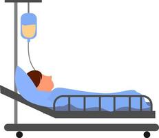 Krankenhausbett, Illustration, Vektor auf weißem Hintergrund.
